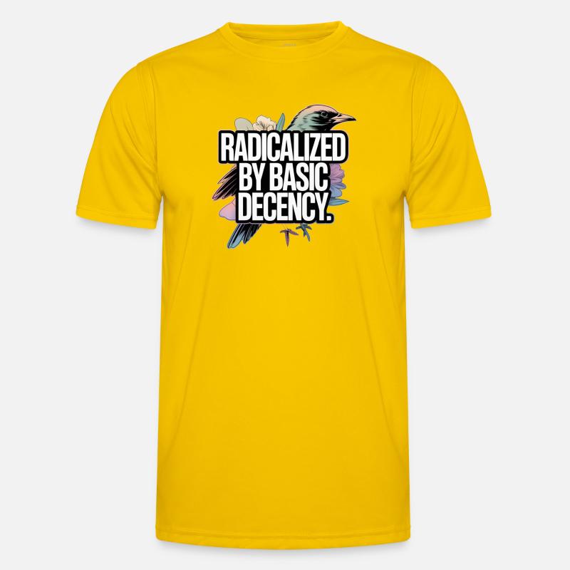 Radicalized by Basic Decency Statement - Männer Funktions-T-Shirt - Eigelb