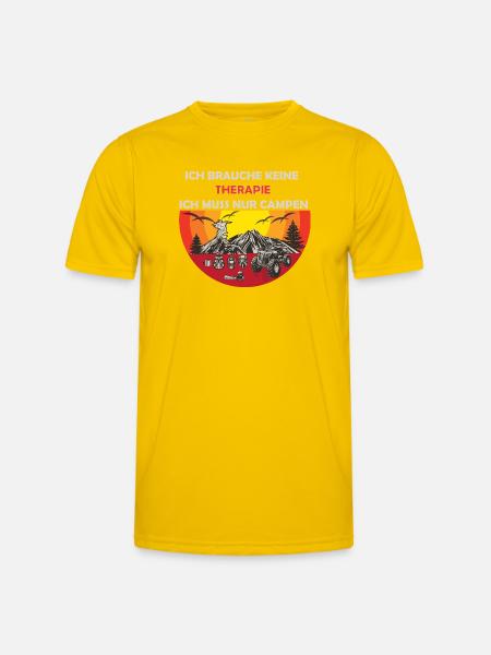 Campingfreude statt Therapie - Männer Funktions-T-Shirt - Eigelb