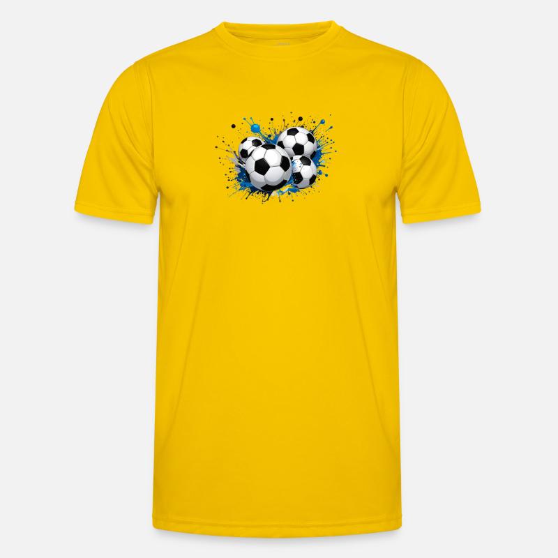 Fodbolddesign til en stor begivenhed - Funktionsshirt til herrer - æggeblomme gul