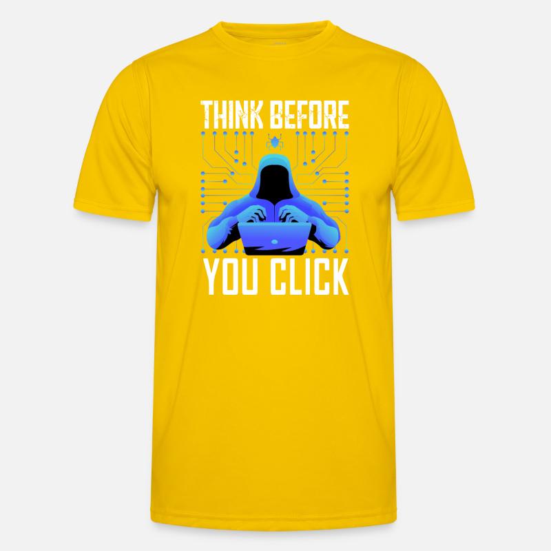 Hacker-Hacker-Hacker-Programmierer Linux Cybersicherheitsdaten - Männer Funktions-T-Shirt - Eigelb
