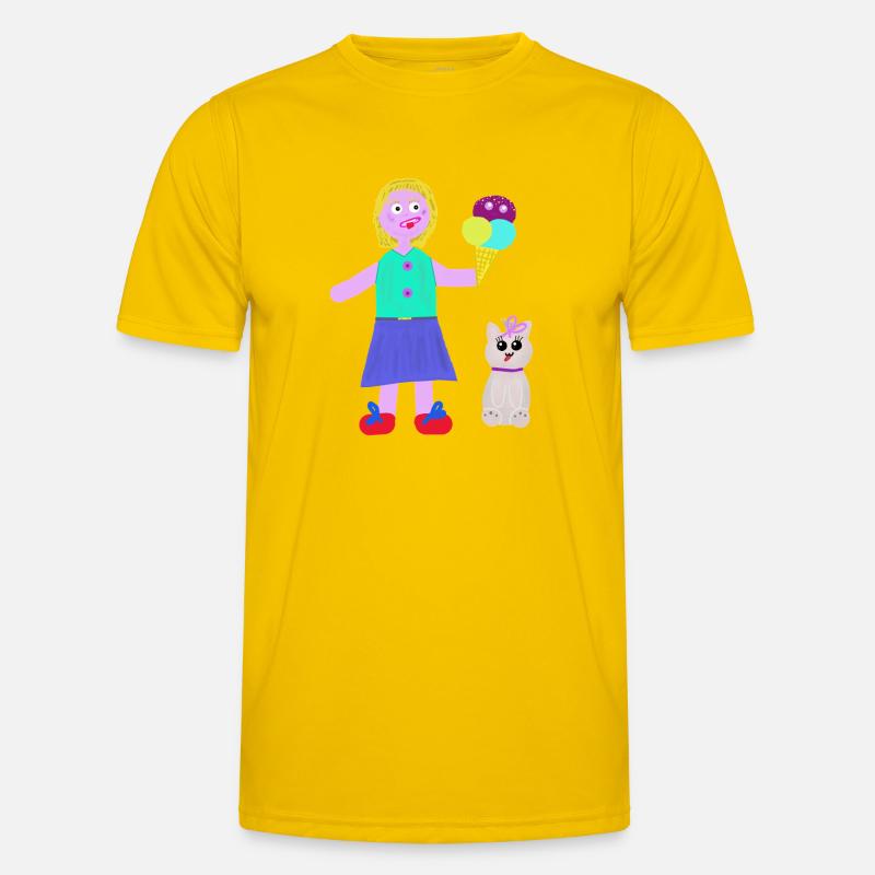 Eiscreme-Mädchen Eiscreme Eiswaffel Eis - Männer Funktions-T-Shirt - Eigelb