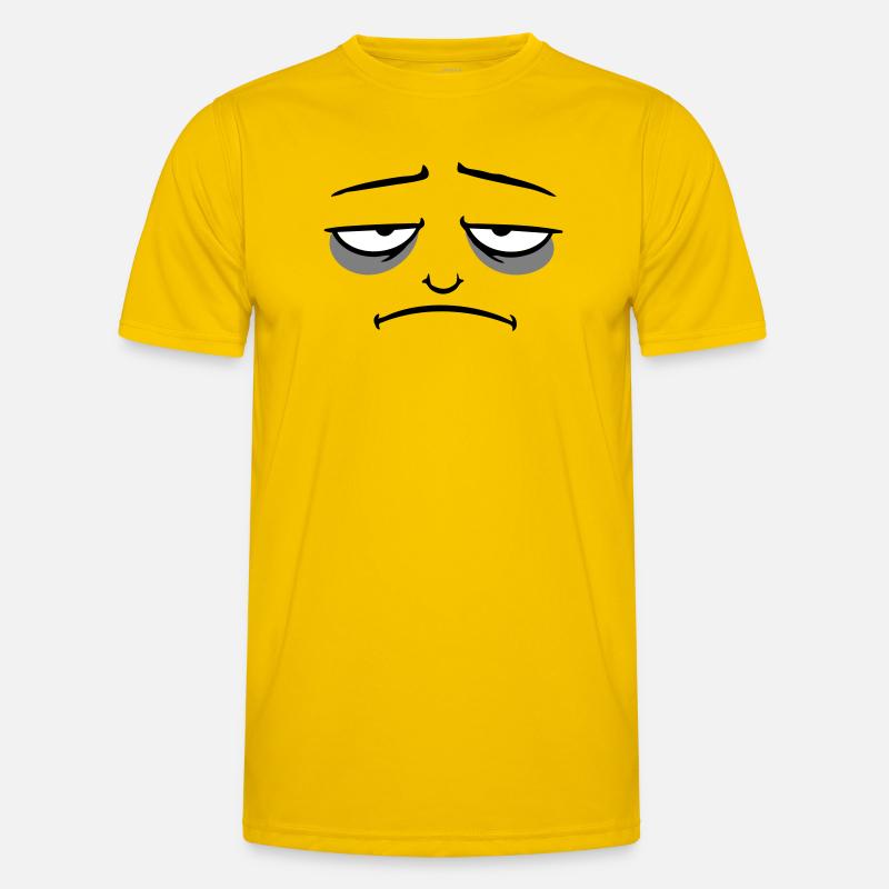 Grumpy sad disappointed face funny - Men's Functional T-Shirt - egg yellow