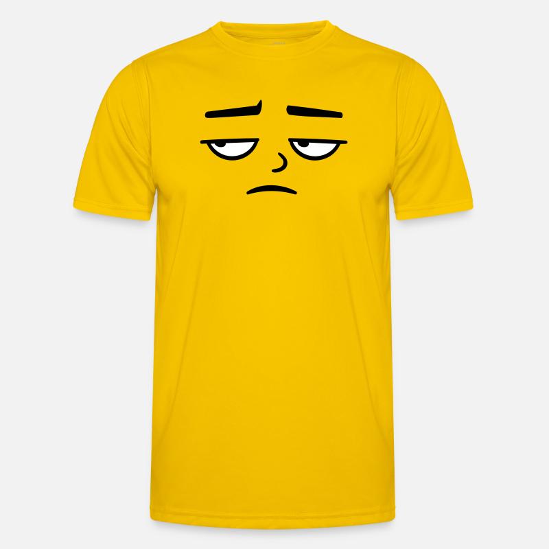 Grumpy sad disappointed face funny - Men's Functional T-Shirt - egg yellow