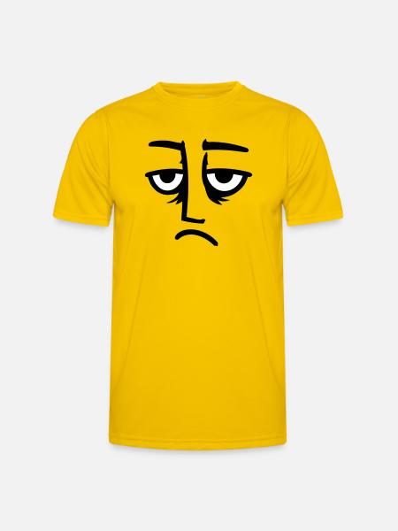 Grumpy sad disappointed face funny - Men's Functional T-Shirt - egg yellow