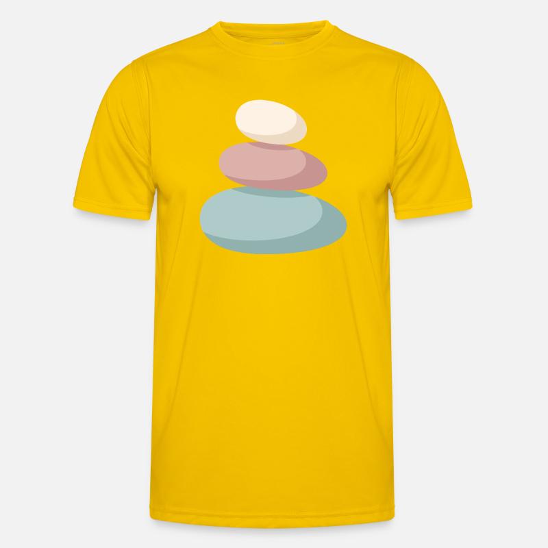 Pastel Stone Stack - Men's Functional T-Shirt - egg yellow