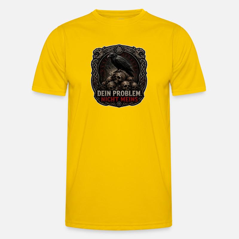 Dein Problem Nicht Meins Gothic Patch - Männer Funktions-T-Shirt - Eigelb
