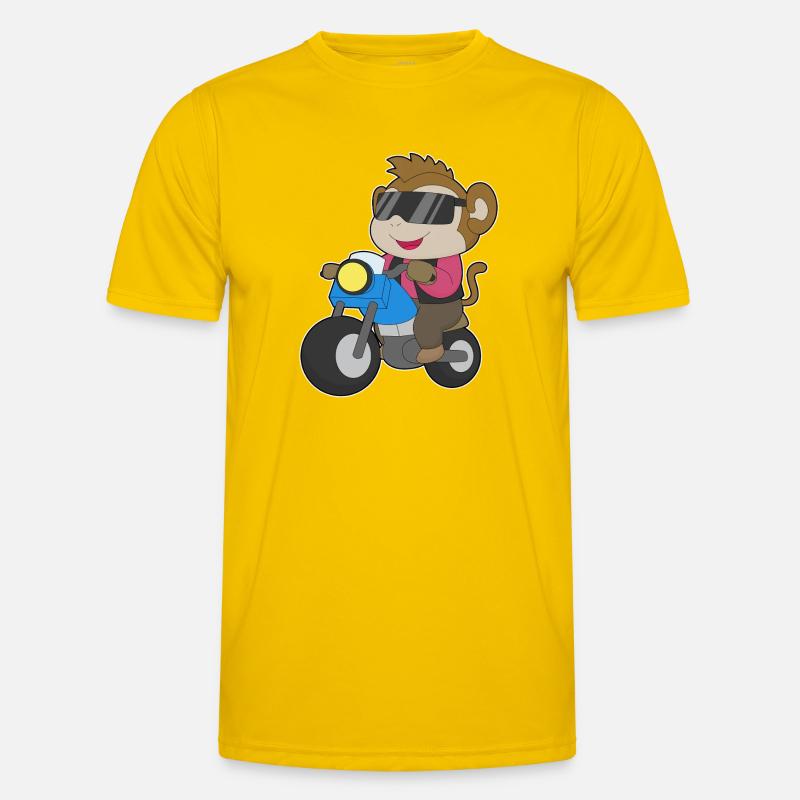 Monkey Motorcycle - Men's Functional T-Shirt - egg yellow