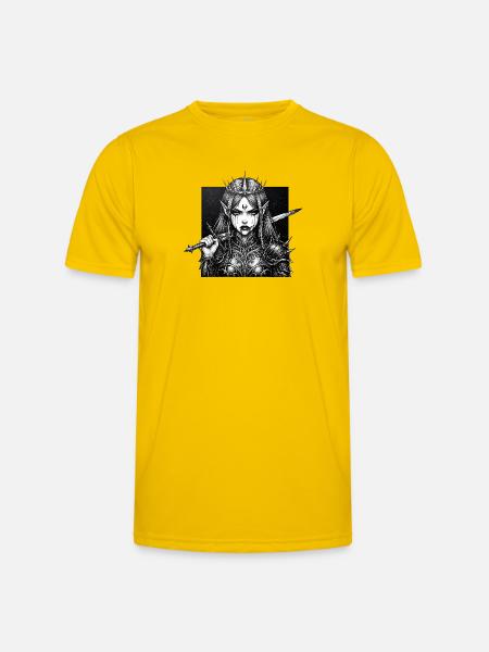 Moon Queen Elven Warrior - Men's Functional T-Shirt - egg yellow