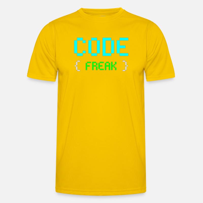 Pixel Code Freak Neon Tee Männer Funktions-T-Shirt