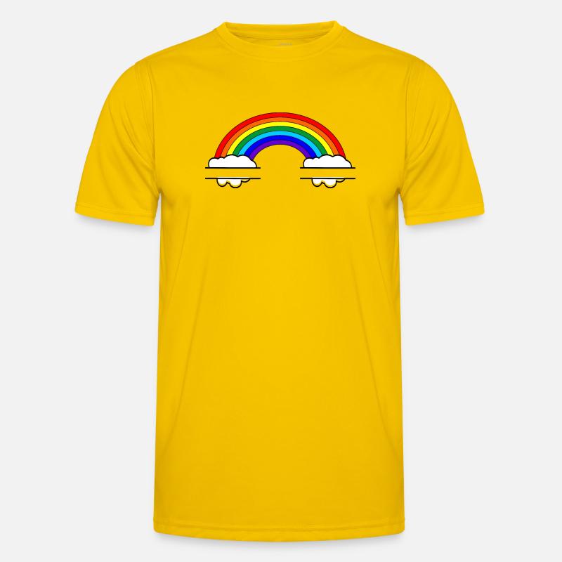 Regenbogen mit zwei Namensblasen - Männer Funktions-T-Shirt - Eigelb