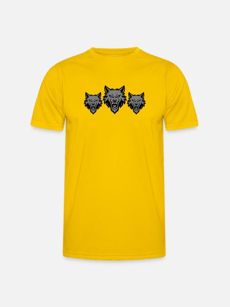 Meute d’équipe de loups - T-shirt sport Homme - jaune d'œuf