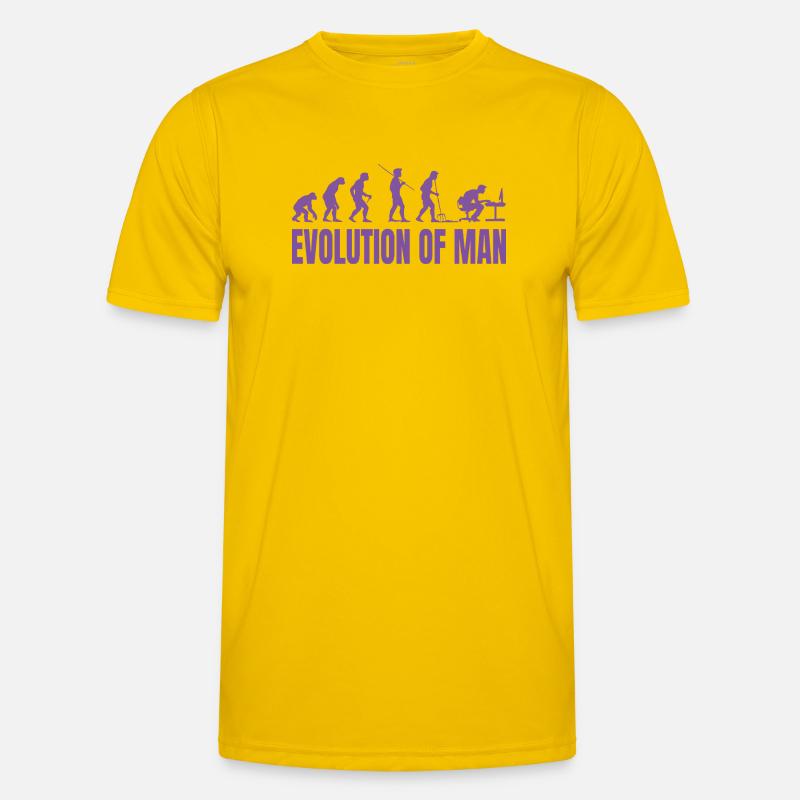 Programmeur Computer Freak Evolution Rétro - T-shirt sport Homme - jaune d'œuf