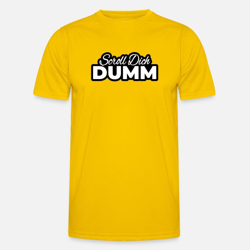 Scroll Dich Dumm Typo Print Männer Funktions-T-Shirt