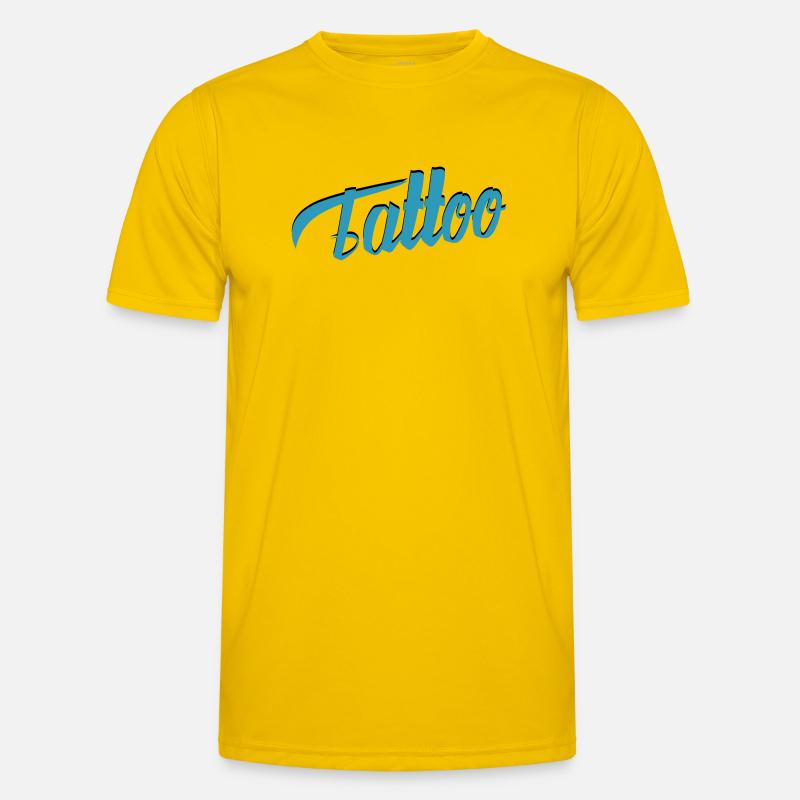 Tattoo Script in Teal Men's Functional T-Shirt