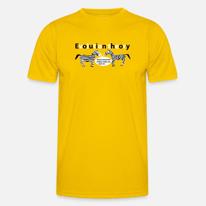 Zebras der Evolutionstheorie - Männer Funktions-T-Shirt - Eigelb