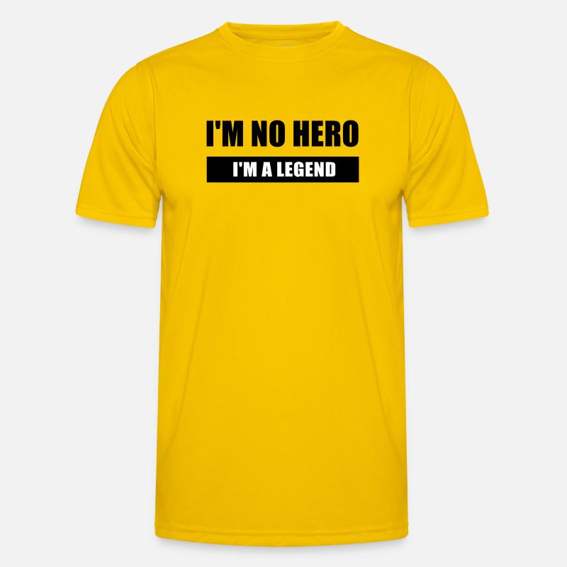 Ich bin kein Held, ich bin eine Legende - Männer Funktions-T-Shirt - Eigelb