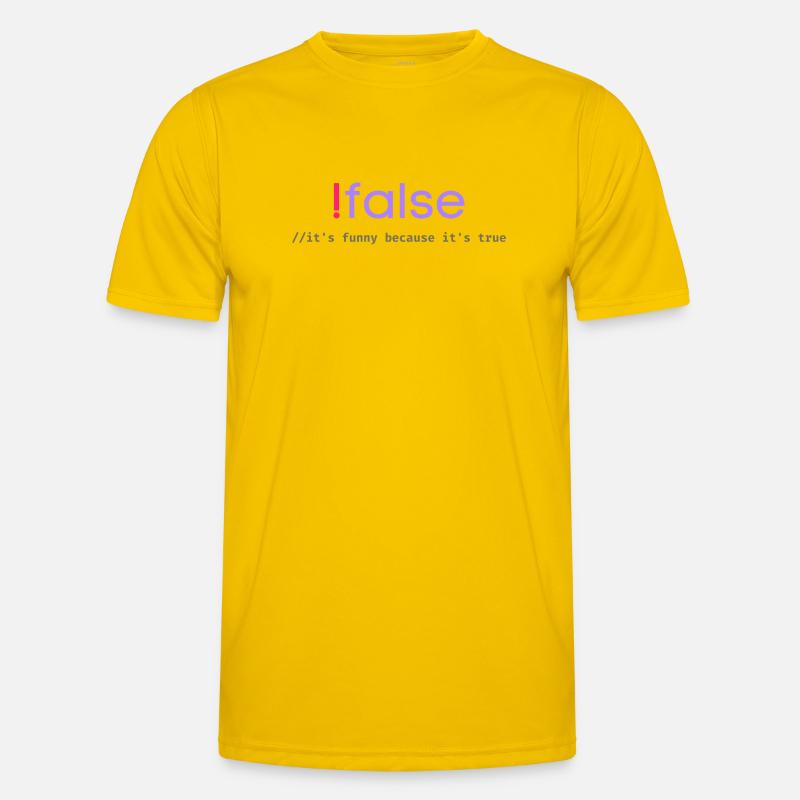 Jeu de mots sur la programmation Ifalse Funny Coder - T-shirt sport Homme - jaune d'œuf