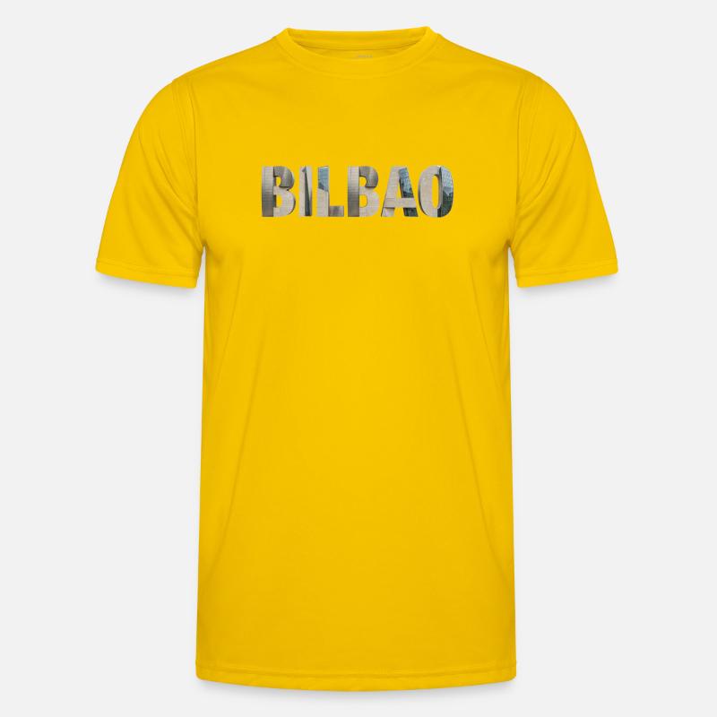 BILBAO – Modern Architectural Typography - Men's Functional T-Shirt - egg yellow