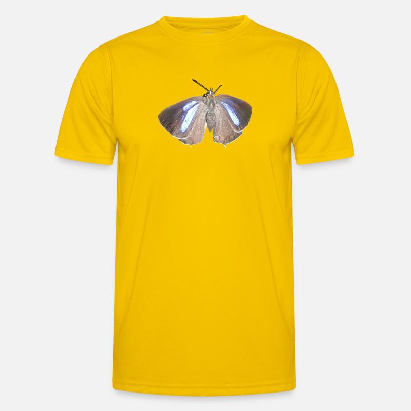 Blauer Eichen-Zipfelfalter - Männer Funktions-T-Shirt - Eigelb