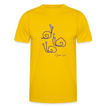 Snailmeeting © Chyropterum Innoxius - Men's Functional T-Shirt - egg yellow - Front - AI Model Male 178 dark (178cm)