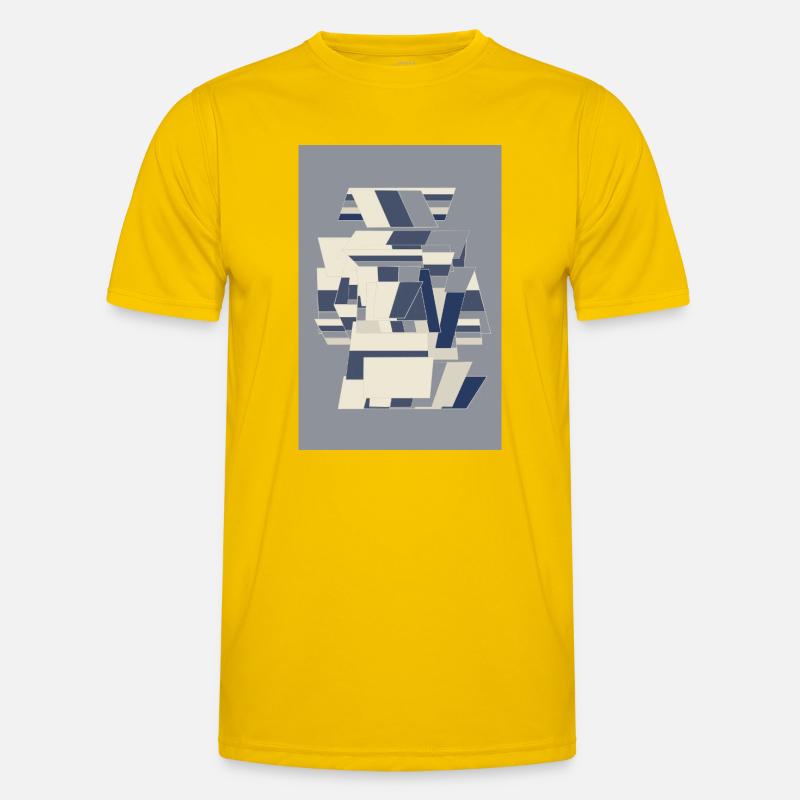 Blue Robot Warrior - Männer Funktions-T-Shirt - Eigelb