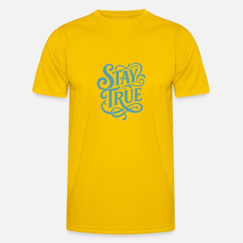 Stad True Typography Swing - Men's Functional T-Shirt - egg yellow