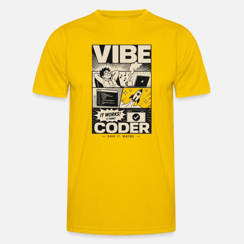 Vibe Coder Programmer Humor - Men's Functional T-Shirt - egg yellow