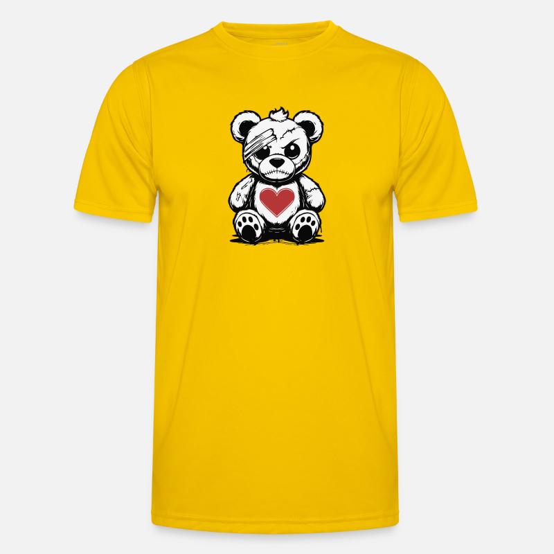 Grumpy Teddy with a good Heart - Men's Functional T-Shirt - egg yellow