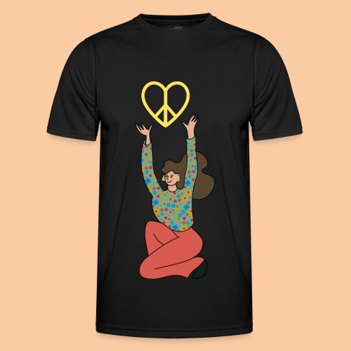 She holds the peace sign up - Men's Functional T-Shirt