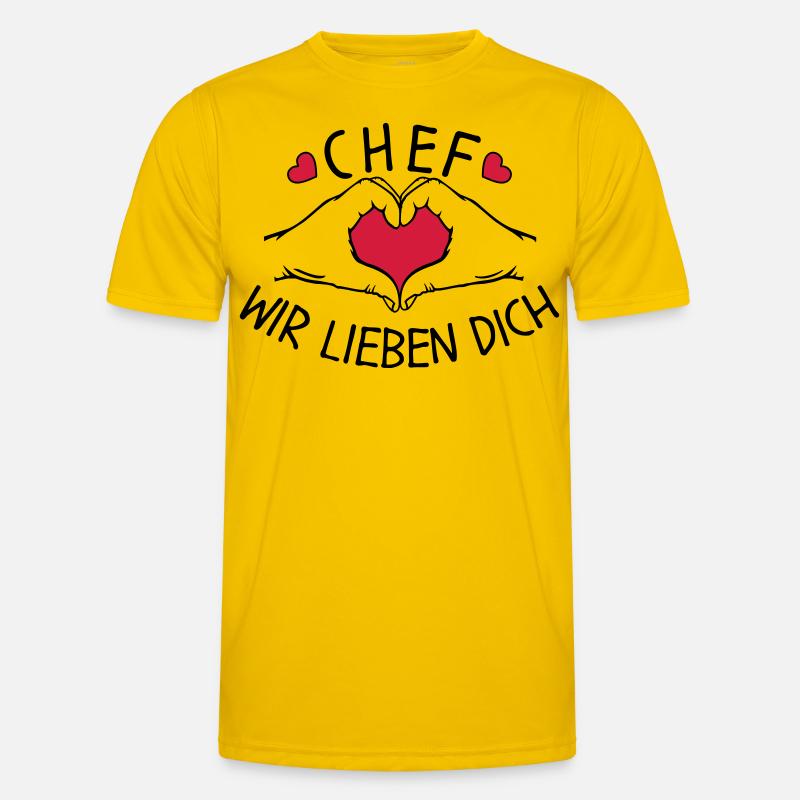 Chef wir liebe Dich - Männer Funktions-T-Shirt - Eigelb