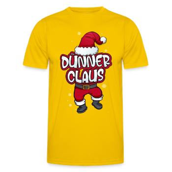 Dünner Claus Weihnachtsmann Kostüm Familien Outfit - Männer Funktions-T-Shirt - Eigelb - Vorne - AI Model Male 178 dark (178cm)