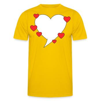 Speech bubble with hearts - Men's Functional T-Shirt - egg yellow - Front - AI Model Male 178 dark (178cm)