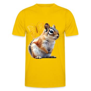 Fliegendes Eichhörnchen - Männer Funktions-T-Shirt - Eigelb - Vorne - AI Model Male 178 dark (178cm)