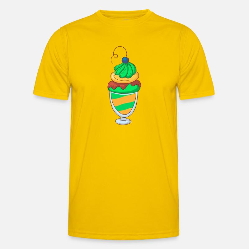 Eis Speiseeis Eiskrem Eiscreme Kugeleis Eisbecher Männer Funktions-T-Shirt