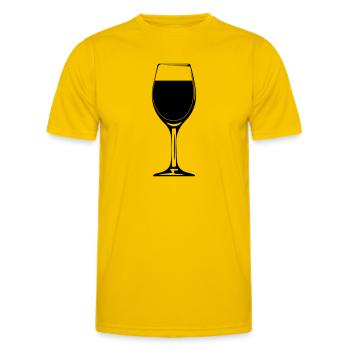 Wine wine wine bottle design - Men's Functional T-Shirt - egg yellow - Front - AI Model Male 178 dark (178cm)
