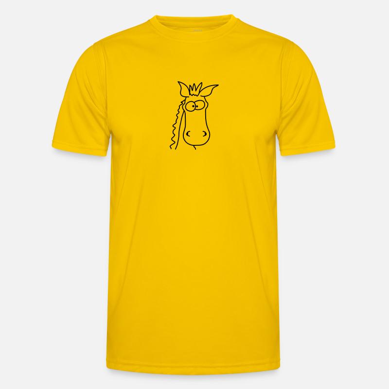 Funny Comic Horse - Men's Functional T-Shirt - egg yellow