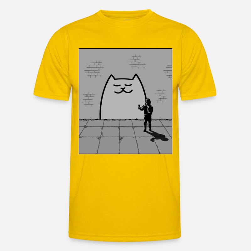 Schläfrige Katze Männer Funktions-T-Shirt