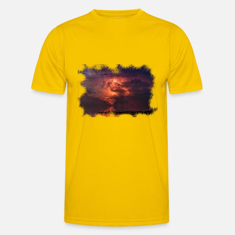 Scratched 'Thunder' - Men's Functional T-Shirt - egg yellow