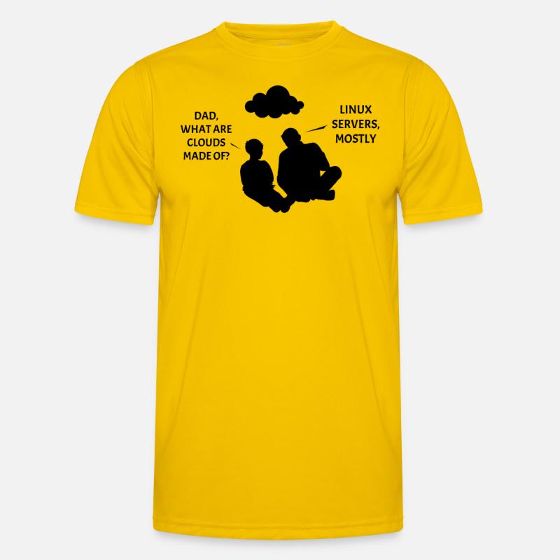 Clouds: Linux and Puzzles - Men's Functional T-Shirt - egg yellow