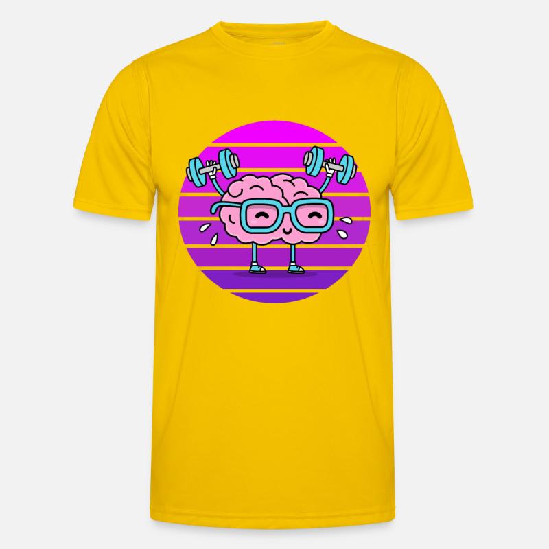 Brain sunset training brain - Men's Functional T-Shirt - egg yellow