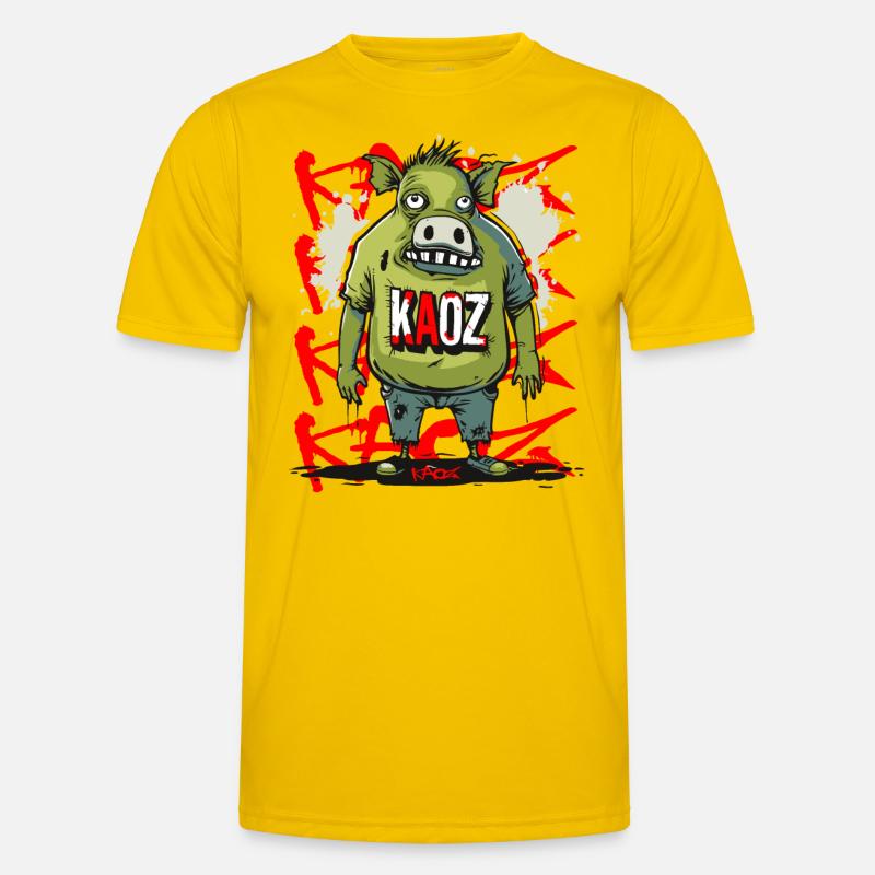Die Existenz eines Schweins - Männer Funktions-T-Shirt - Eigelb