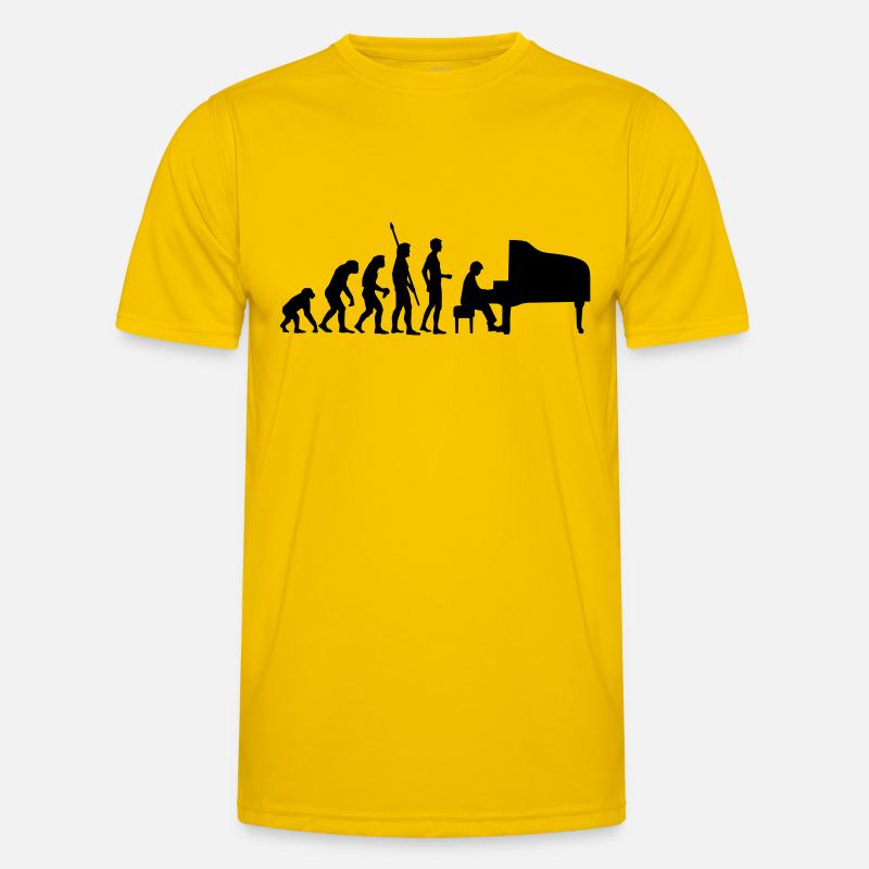 evolution_pianist - Men's Functional T-Shirt - egg yellow