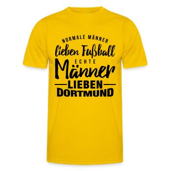 Echte Männer lieben Dortmund - Männer Funktions-T-Shirt - Eigelb - Vorne - AI Model Male 178 dark (178cm)