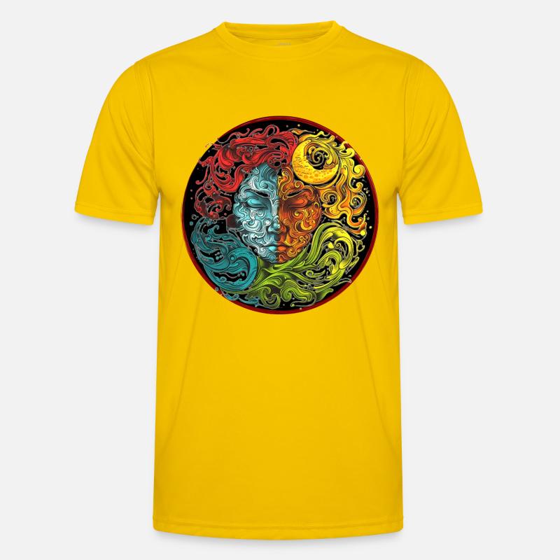 Die vier Elemente - Männer Funktions-T-Shirt - Eigelb