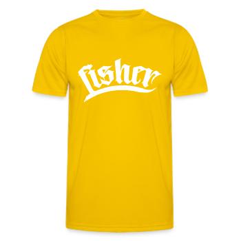 fisch fischer fishing fisher club hecht angeln cap - Männer Funktions-T-Shirt - Eigelb - Vorne - AI Model Male 178 dark (178cm)