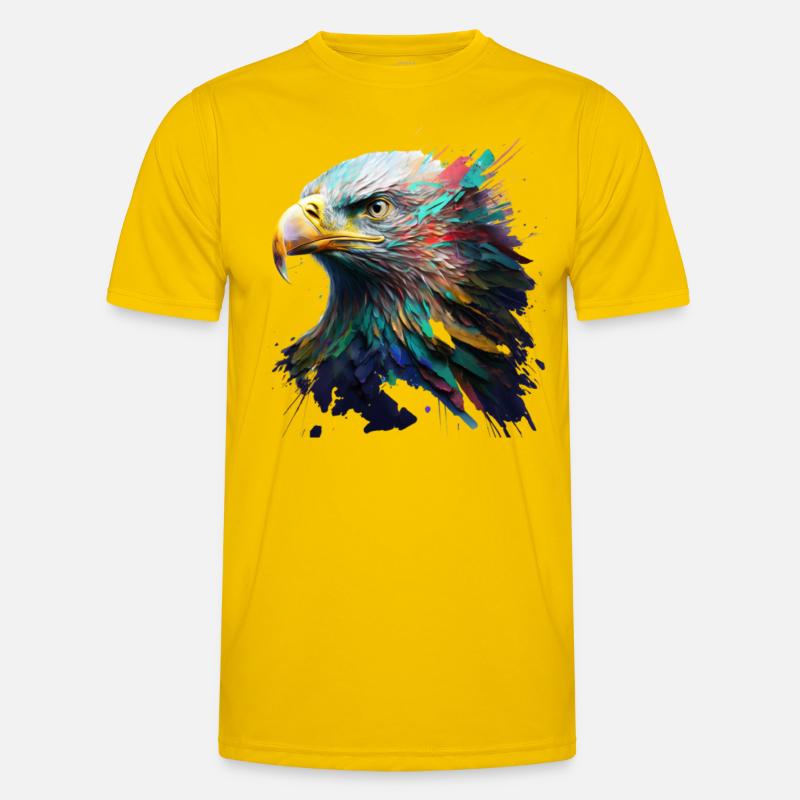 Ein Adlerblick: Ölgemälde in lebendigen Farben - Männer Funktions-T-Shirt - Eigelb