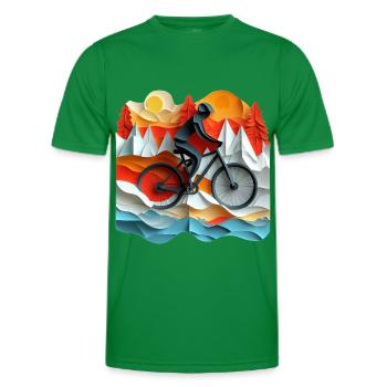 Bicycle excursion - Men's Functional T-Shirt - kelly green - Front - AI Model Male 178 dark (178cm)