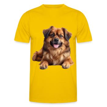 Épagneul tibétain - T-shirt sport Homme - jaune d'œuf - Devant - AI Model Male 178 dark (178cm)