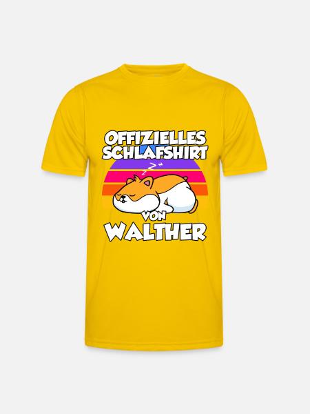Offizielles Schlafshirt Von Walther - Männer Funktions-T-Shirt - Eigelb
