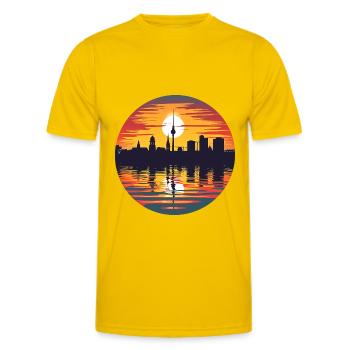 Karlsruhe Skyline - Männer Funktions-T-Shirt - Eigelb - Vorne - AI Model Male 178 dark (178cm)